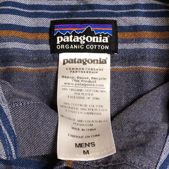 Mens Patagonia Button Down Casual Hiking Shirt Cotton Soft Fall Outdoor Stripes - Picture 6 of 8